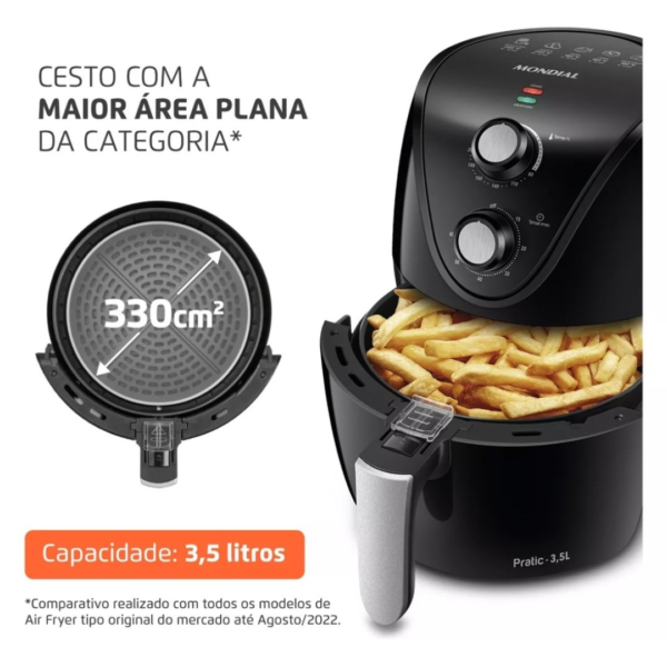 Fritadeira Sem Óleo Air Fryer 3,5l Preto 1500w Af-31 Mondial 127V - Image 2