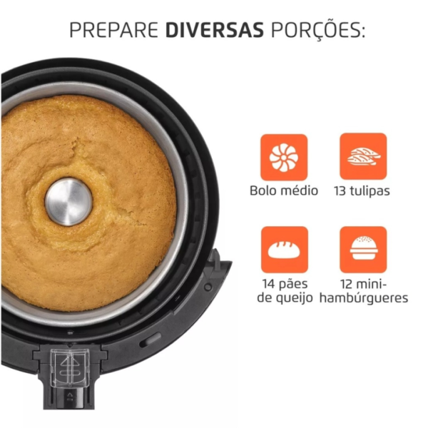 Fritadeira Sem Óleo Air Fryer 3,5l Preto 1500w Af-31 Mondial 127V - Image 3