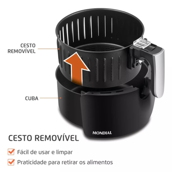 Fritadeira Sem Óleo Air Fryer 3,5l Preto 1500w Af-31 Mondial 127V - Image 4
