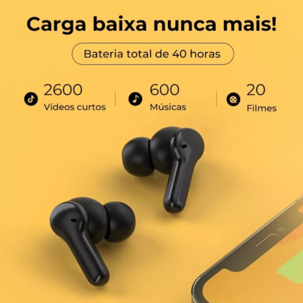 Fone De Ouvido QCY T13 Com 4 Microfones E Bluetooth 5.1 Cor Preto - Image 5