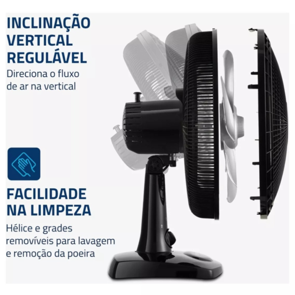 Ventilador de Mesa 30cm Super Power Mondial Preto 60W 6 Pás VSP-30-B - 127V - Image 2