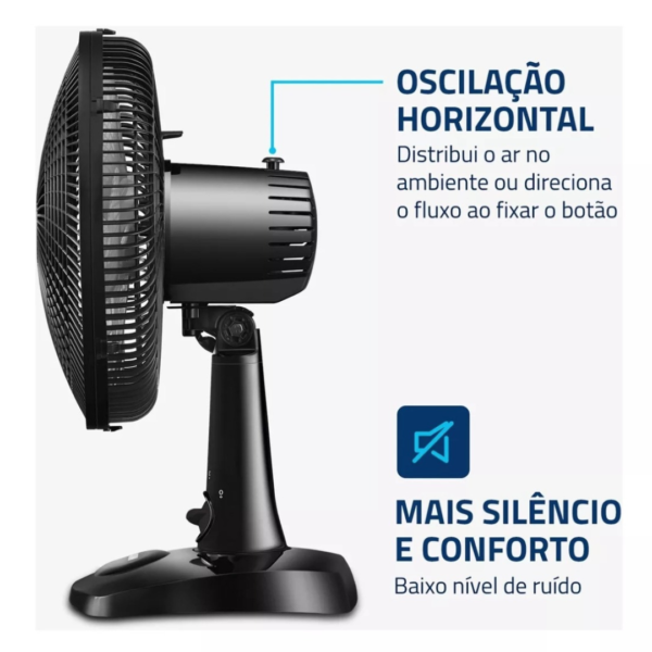 Ventilador de Mesa 30cm Super Power Mondial Preto 60W 6 Pás VSP-30-B - 127V - Image 3
